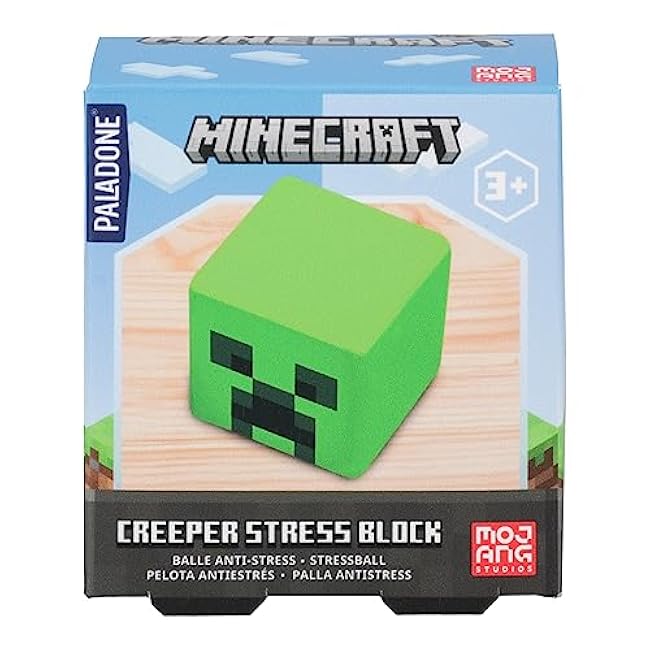 Paladone Minecraft Stress Block - Randomized Blind Bag Item - Fun Stress Relief for Gamers - Novelty Gaming Desk Addition and Fidget Squeeze Toy