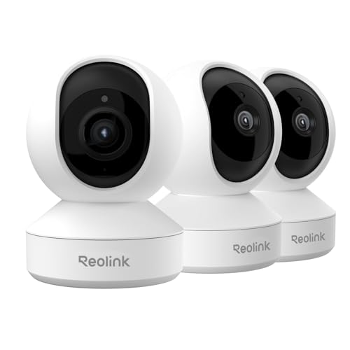 REOLINK IndoorCam Bundle, 2pcs 4MP E1 with 1pc 8MP Camera E1 Zoom, Indoor WiFi Camera for Home Security, Smart Human/Pet Detection