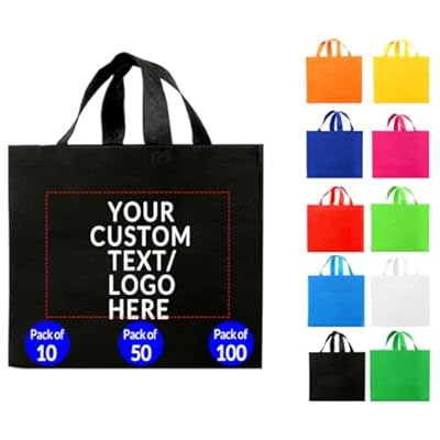 Custom Tote Bags 10/50/100 Pack, Promotional Items with Your LOGO, Personalized Reusable Shopping Tote Bag