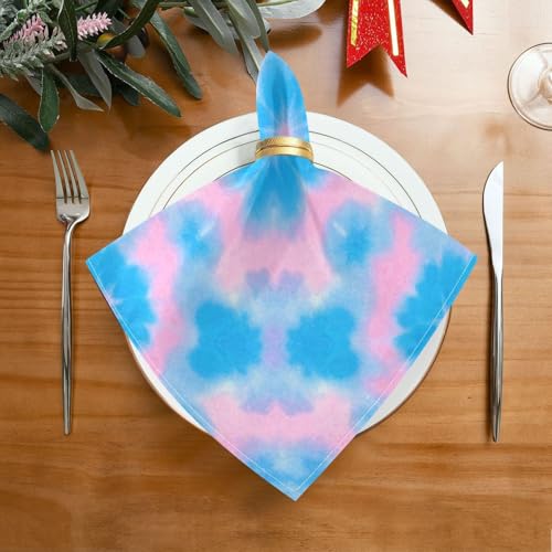 Servilletas de Tela Reutilizables Tie-dye Azul-Rosa Set 6 miniatura 2