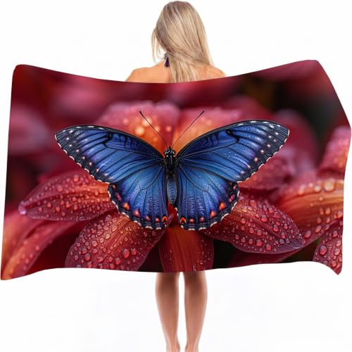 Drap de plage compact microfibre et serviette de piscine légère 200x90 cm - 2