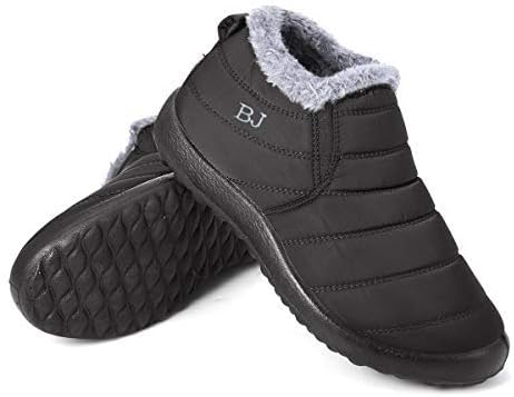 gracosy Warm Snow Boots, Winter Warm Ankle Boots, Fur Lining Boots,Waterproof Thickening Winter Shoes for Women and Men Black