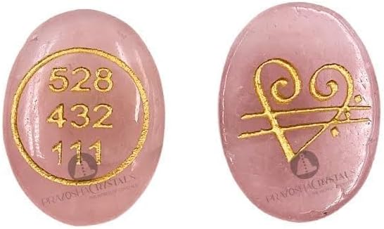 PRAYOSHACRYSTALS Natural Stone Rose Quartz Zibu Sign Coin with Angle No for Abundance in Relationship matters Certified Feng Shui Pretty Pink Coin 1 Pc Both Side (Rose Quartz)