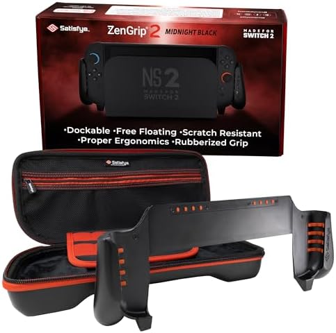 Satisfye โ ZenGrip 2 Slim Bundle, Accessories Compatible with Nintendo Switch 2 - The Bundle includes: ZenGrip 2, Slim Case (Fits Switch 2 only)