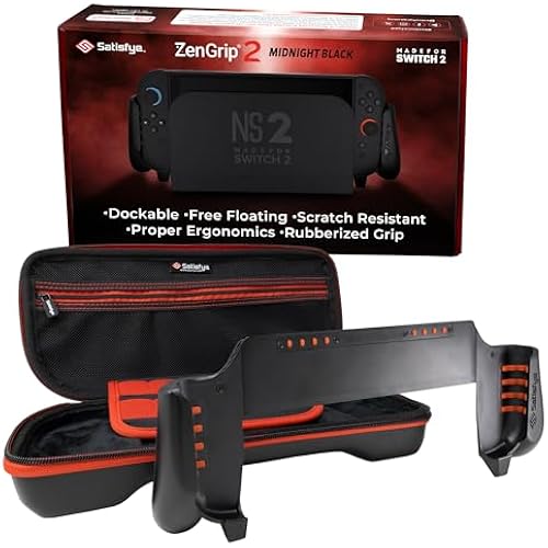 Satisfye – ZenGrip 2 Slim Bundle, Accessories Compatible with Nintendo Switch 2 - The Bundle includes: ZenGrip 2, Slim Case (Fits Switch 2 only)