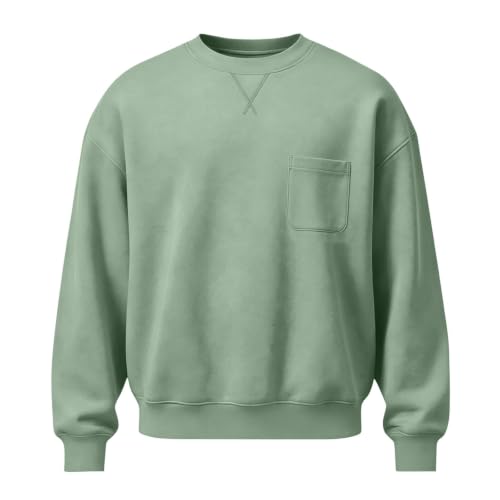 VBTAPA Sweatshirts For Men Men'S Sweatshirts Long Sleeve Fall Pullover Tops Fashion V Stitch Chest Pocket Basic Shirts Crew Neck Classic Top 2026 Green S - image 5