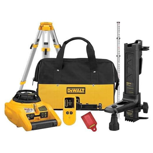 DEWALT Rotary Laser Level Kit, Indoor/Outdoor Survey Laser Transit (DW074KD)