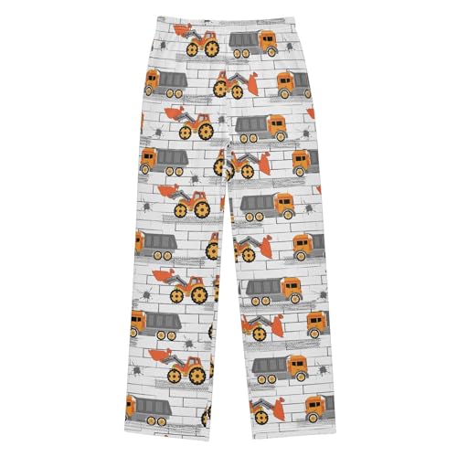 ZZXXB Excavator Boys Long Pants Soft Trousers Elastic Waist Kids Lounge Bottoms with Pockets S-XL