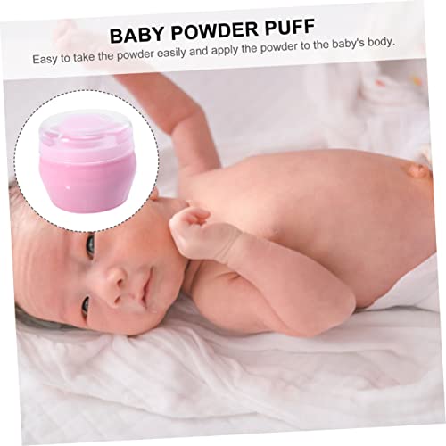 Toyvian 2 Conjuntos De Puff De Pelúcia Para Bebê Puff De Pó De Corpo Recipiente Transparente Recipie