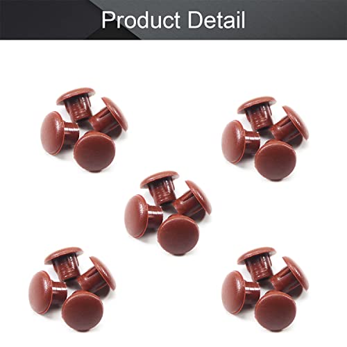 Image of MroMax 50Pcs Screw Cap Cover 3 /16inch Bottom Dia Fit for 4.5-5mm Diameter Hole Plastic Tube Cover Shelf Peg Hole Plugs for Cupboard Bookshelf Shelf Closet Cabinet Bracket Furniture Red Brown Tone