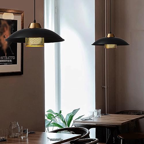 Lampe suspendue E27 en fer avec abat-jour rétro orienté éclairage précis