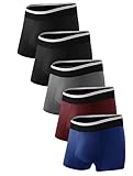 TIICHOO Men Incontinence Underwear Washable Fecal Incontinence Boxer Briefs Cotton Leak Proof Underwear for Men 5 Pack(X-Large, 2 Black/1 Grey/1 Dark Blue/1 Burgundy)
