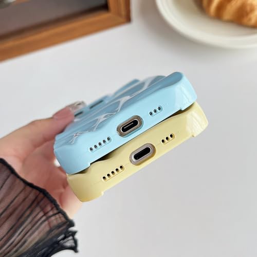 Coque iPhone 15 Pro argent motif vague d'eau protection design