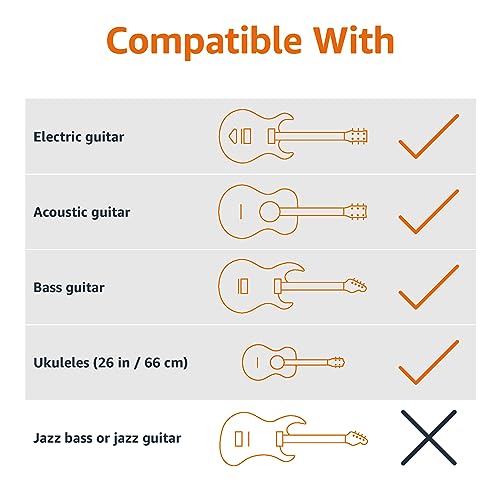 Amazon Basics Height Adjustable Foldable Guitar Stand with Secure Support, Padded Non-Slip Floor Stand for Acoustic, Electric, Bass and Banjos, Portable Display Stand, Black view 4