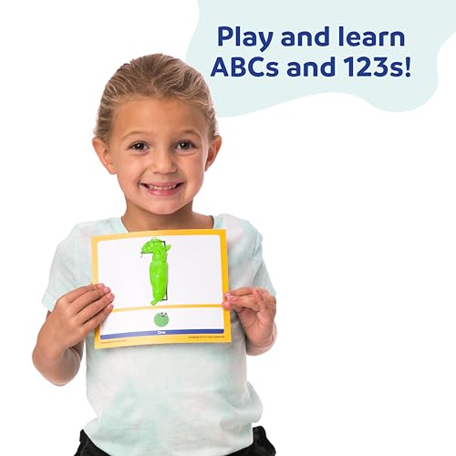 Fun & Function ABC 123 Putty Mats - Set of 35 - Learn The Alphabet Dough Mats - Letter & Number Learn to Count Dough Mats - 7 x 6 Inches Each