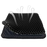 Yimiyaa Gel Seat Cushion, Double Thick Egg Gel Cushion for Pressure Pain Relief, Breathable Wheelchair Cushion Chair Pads for Car Seat Office Chair Black