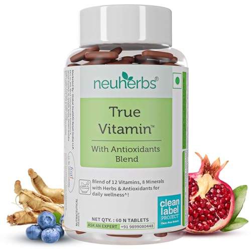 Neuherbs True Vitamin With Iodine Multivitamin With Zinc, Vitamin C, Vitamin-D, Gingseng, Ginkgo Biloba, Coenzyme Q-10, Lutein & Choline For Men And Women Neuherbs True Vitamin With Iodine Multivitamin With Zinc, Vitamin C, Vitamin-D, Gingseng, Ginkgo Biloba, Coenzyme Q-10, Lutein & Choline For Men And Women