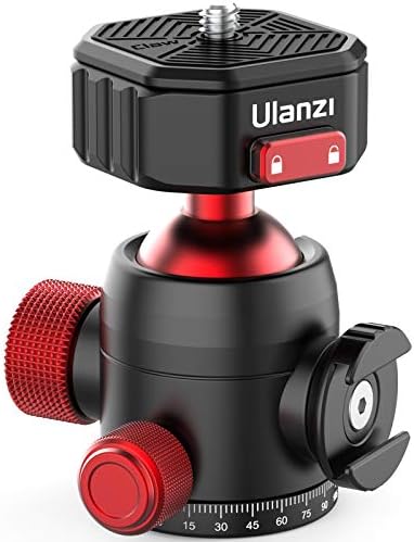 jusmo Dslr Camera Tripod Ball Head,Professional Claw Quick Release Panoramic Ballhead With Cold Shoe,20Kg/44.1Lbs Loading Capacity,For Tripod,Monopod,Slider,Dslr Camera,Camcorder,Black