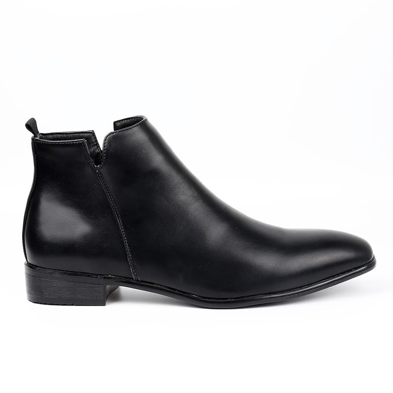 JXpxbao Herrenmode Reißverschluss Chelsea Stiefel Herren-Motorradstiefel Combat Casual Dress Boot Für Männer