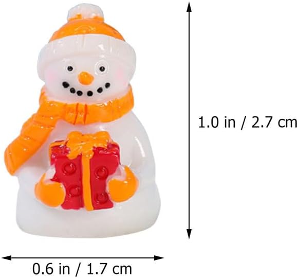 6pcs Christmas Micro Landscape Mini Figurine Resin Tray Christmas Ornament Mini Snowman Figurines Dollhouse Snowman Figurine Cakes Toppers Miniatures Accessories Xmas Decor - Image 3