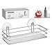 Estante de ducha con ventosa, estante de ducha sin taladrar, fuerte ventosa jabonera, cesta de ducha de acero inoxidable, goma y ABS, para cuarto de baño, ducha, 26 x 11 cm
