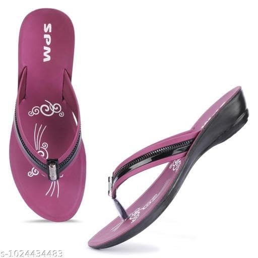 Image of Women's Stylish Solid Colour Flip Flop Slippers Comfortable,Lightweight,Versatile Styling Sl365