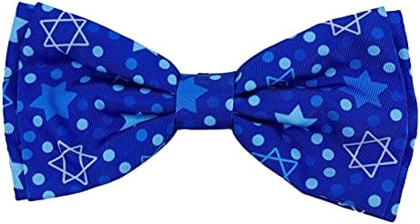 Huxley & Kent Pet Bow Tie for Dogs & Cats - Hanukkah Adjustable Hook & Loop Collar Accessory - Cute & Comfortable for Holidays & Celebrations - Hanukkah Stars & Dots, Small image 5