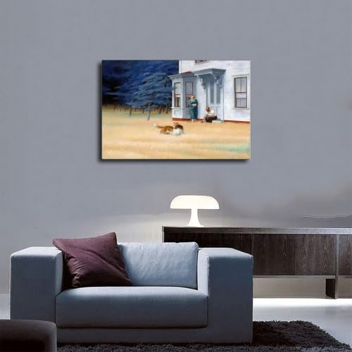 Impression sur toile Cape Cod Evening par Edward Hopper - Décoration murale encadrée 20x30 cm - 5