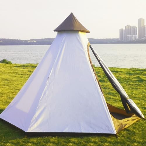 Latourreg Outdoor 4 Season Double Layers 12FTx10FTx8FT Yurt Tent Camping Teepee Tent Waterproof Adult Tipi Tents for Family Camping with 3-4 Person.