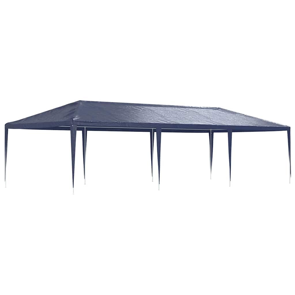 Gazebo per feste, blu, 4 x 9 m, tenda da giardino con polietilene