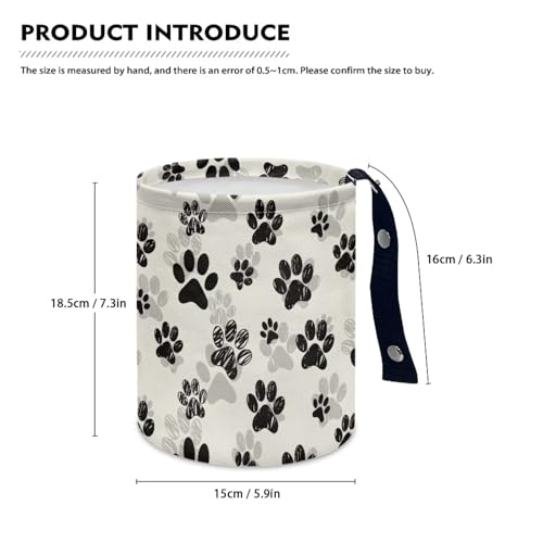 Image of Cute Paws Car Waste Basket Can Universal Compact Rubbish Holder Mini Car Organizer for Car Garbage