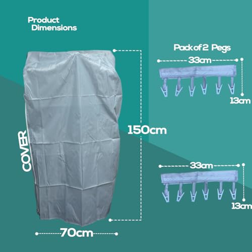 Maxland 2/3 / 4 Tier Airer Heated Clothes Airer Cover, 3 Tier Airer COVER ONLY With Zip And Pegs, Improves The Performance Of Your Heated Airer, Speeds Up Drying Time, Keeps Heat Contained - Image 3