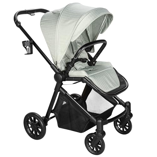Lightweight Convertible Baby Stroller with Safety Harness