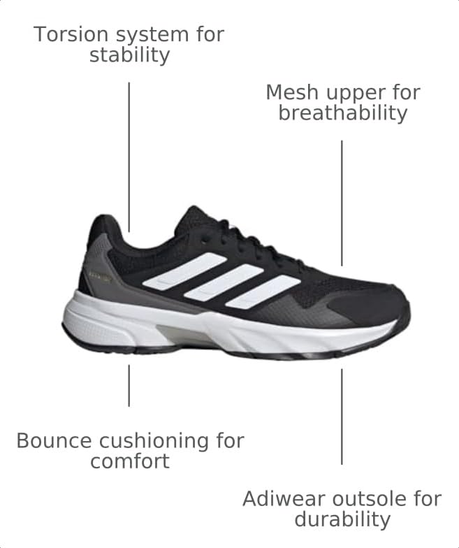 Image of adidas Mens Courtjam Control 3 Tennis Sneakers Shoes - Blue