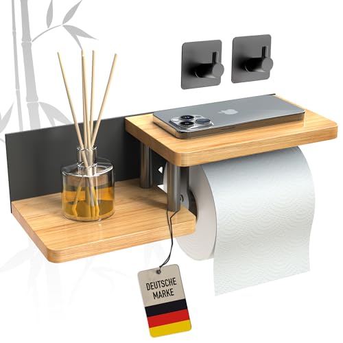 Toilettenpapierhalter Ohne Bohren Mit Ablage &  Produktbild-Vorschau 11