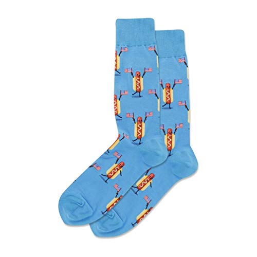 Hotsox Men's Fourth Of July Hot Dog Crew Socks 1 Pair