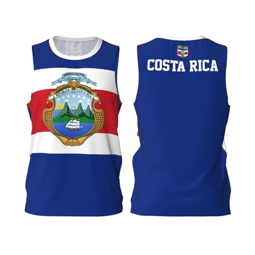 DABOYOZHZH Costa Rica Flag Basketball Jersey Sports Jerseys for Men Running Fitness Training Sleeveless T Shirt