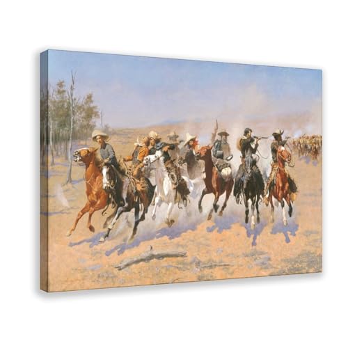 Impression sur toile Frederic Remington cadre à suspendre pour décoration murale