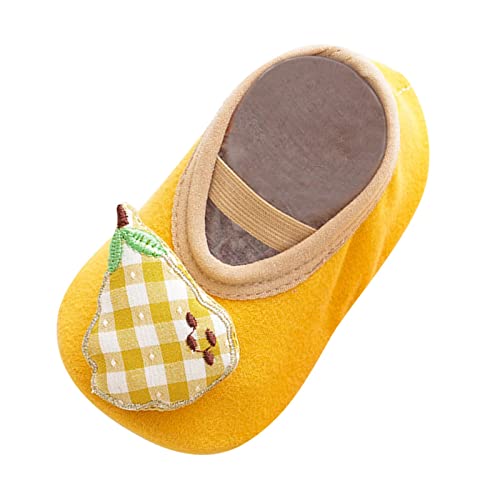 Baby Shoes Floor Baby Walking Spring and Summer Children Indoor Household Shoes and Size 6 Tennis Shoes Toddler (Yellow, 7 Toddler)
