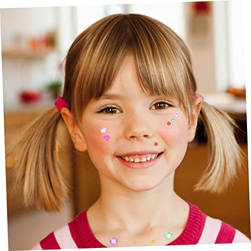 LALAFINA 12 Folhas Rosto Adesivos De Strass Rosto Flatback Strass Maquiagem Com Glitter Decorações D