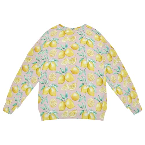 Wudan Yellow Lemons Little Girls Sweatshirt Hoodie Fleece Kids Pullover Hoodie2