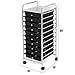 Happygrill 10-Drawer Storage Cart, Utility Cart with Removable Drawers & Metal Frame, Rolling Storage Cart with Lockable Wheels for Home, Office, Black
