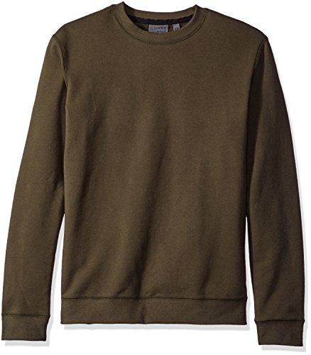 Naked & Famous Denim Men's Slimcrew Dark Green French Terry Shirt, X-Large