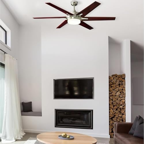 Image of Westinghouse 74003B00 Cayuga Smart Ceiling Fan, 60-Inch, Brushed Nickel