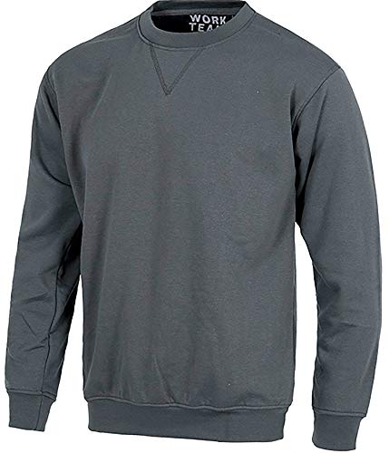 Work Team Sudadera Cuello Caja con puños y Cintura elásticos. Hombre Gris XL Cover