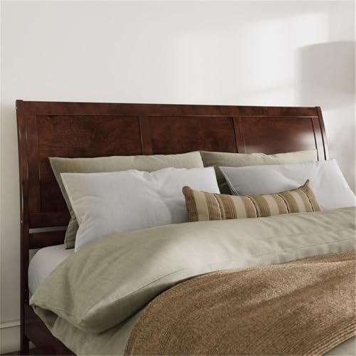 MAKLAINE King Sleigh Wood Headboard, Walnut Finish, 50" H x