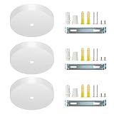 Zzcy 3 Pezzi Rosone Lampadario Soffitto Bianco Metallo, Moderno Rosone Lampadario Soffitto 100mm Bianco per Rosoni a Soffitto, per Soggiorno, Corridoio, Lampadario da Cucina