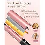 5 in 1 Wand Curling Iron-Kinked Curling Wand Set with Flat Iron Hair Straightener, 3 Barrels Hair Crimper, 3 Ceramic Curling Irons (0.35"-1.25"), 2 Temps Fast Heat Hair Waver Curler with Glove & Clip - Image 4