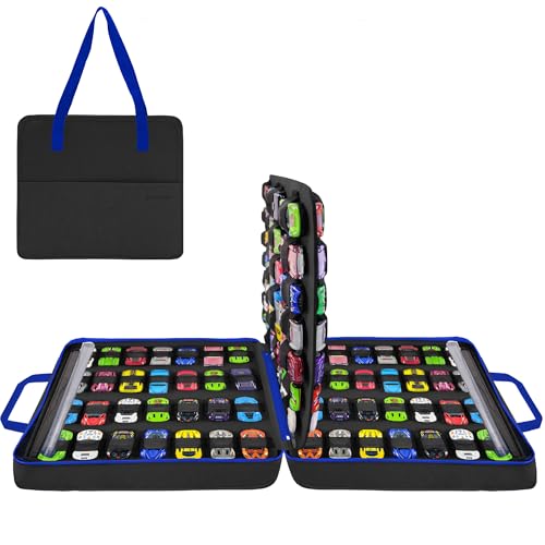 JOYMOMO Estojo de transporte para armazenamento de carro de brinquedo 112, organizador de contêiner portátil (preto)