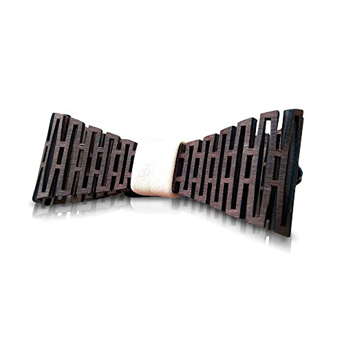 Mens Wooden Bow Tie - 3D Design Holiday Wedding Wood Bowtie - Perfect Necktie For Men #TOP1